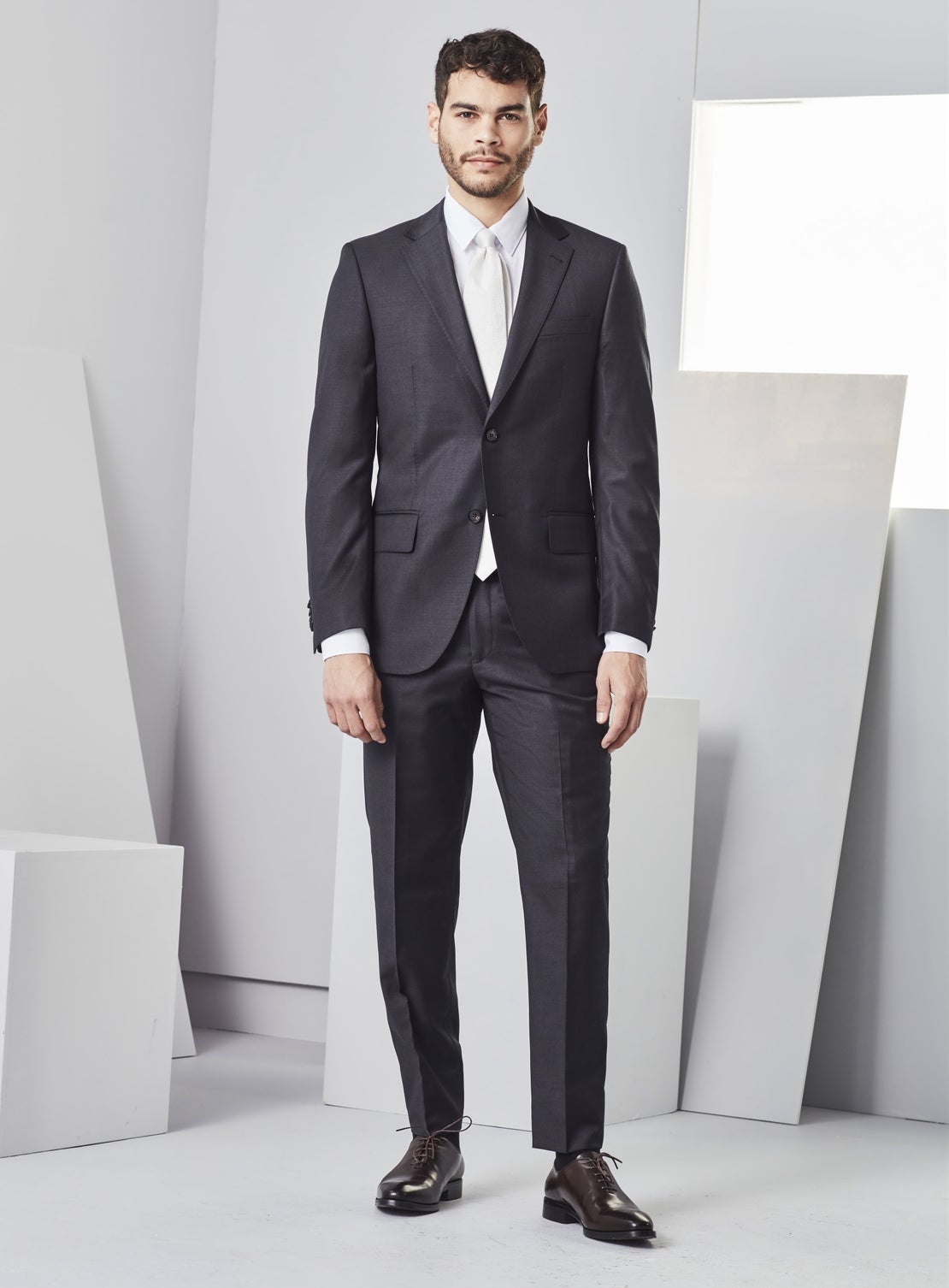 Archie Gunmetal Grey Worsted Suit