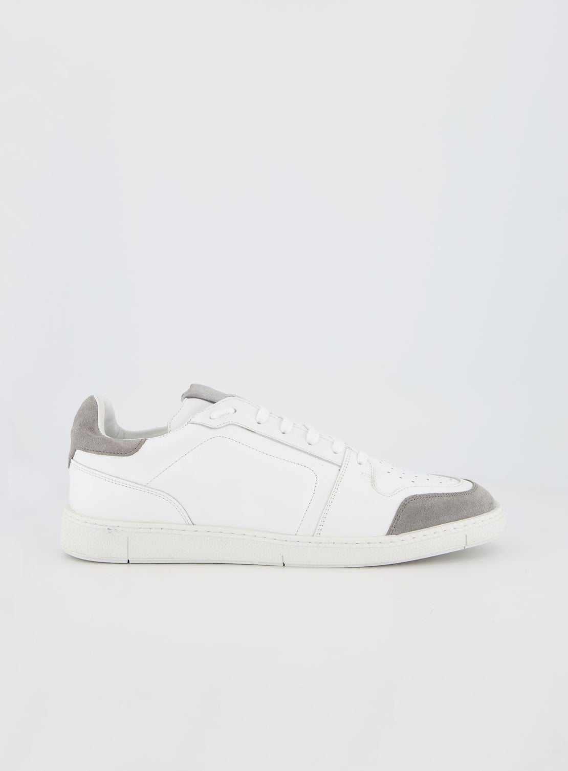 Arne White With Grey Suede Perforated Sneaker - Product - Working Style