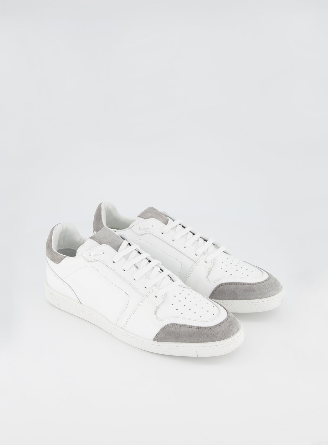 Arne White With Grey Suede Perforated Sneaker - Product - Working Style