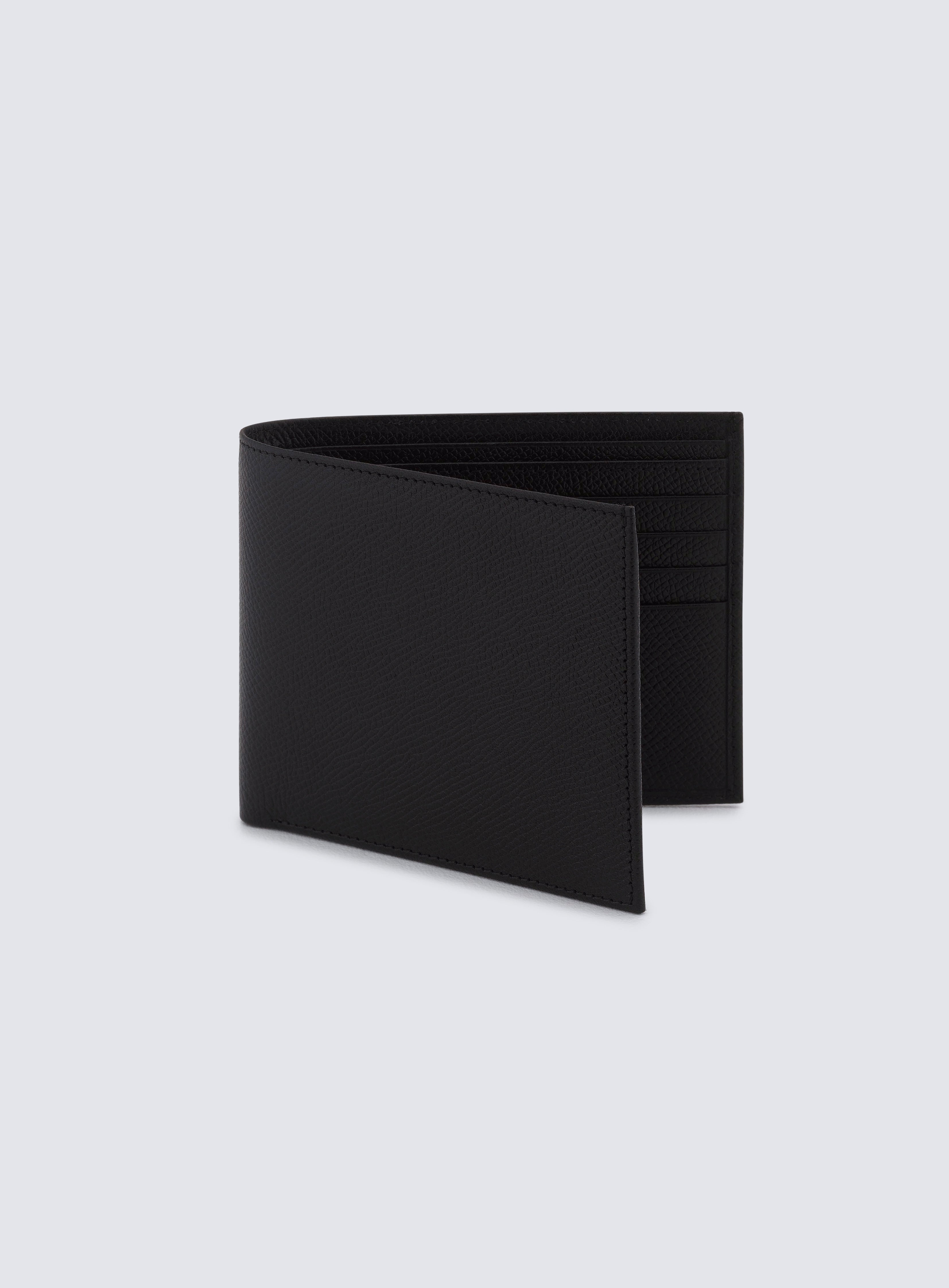 Black saffiano cheap leather wallet