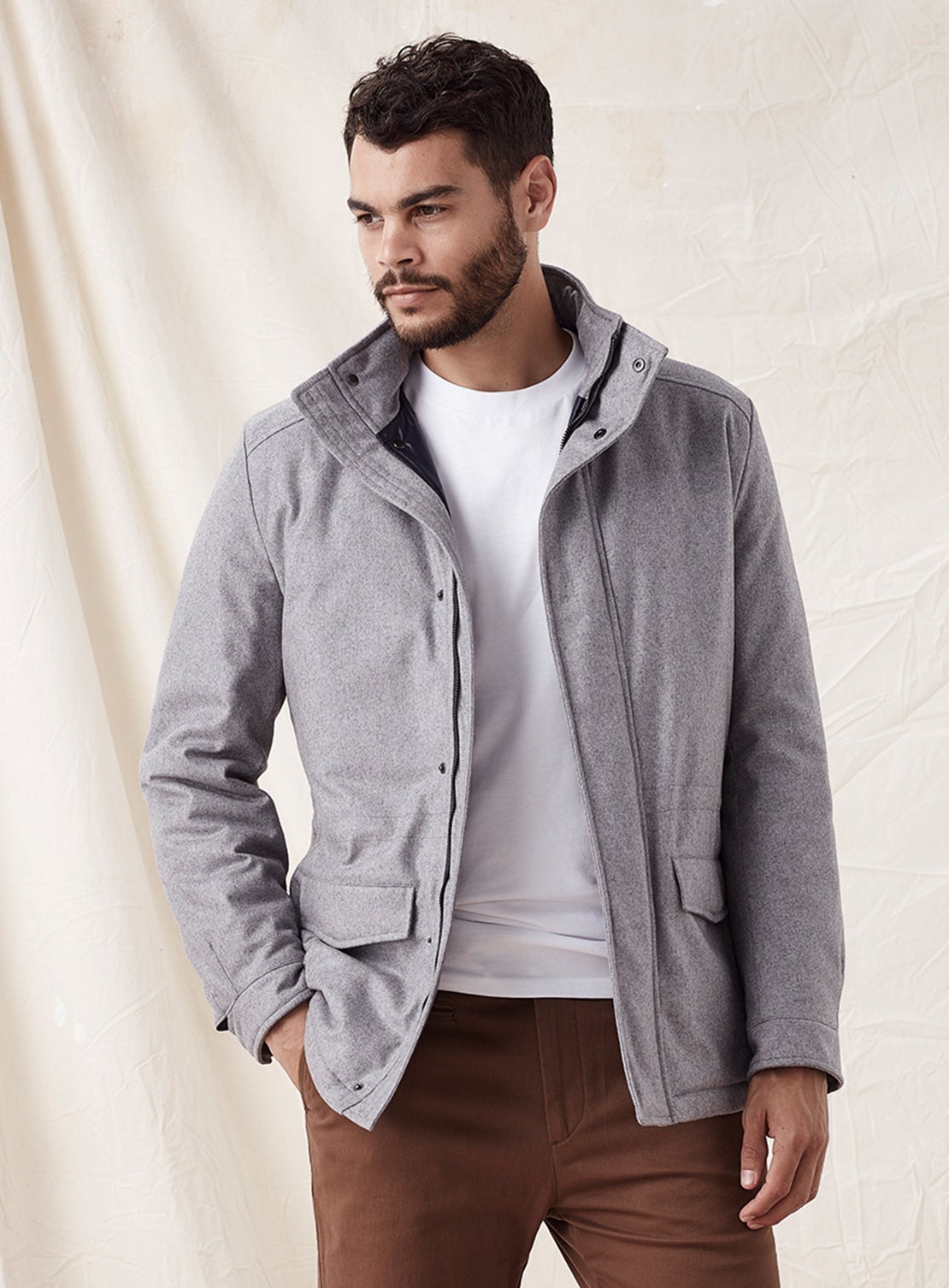 Grey Wool Outercoat