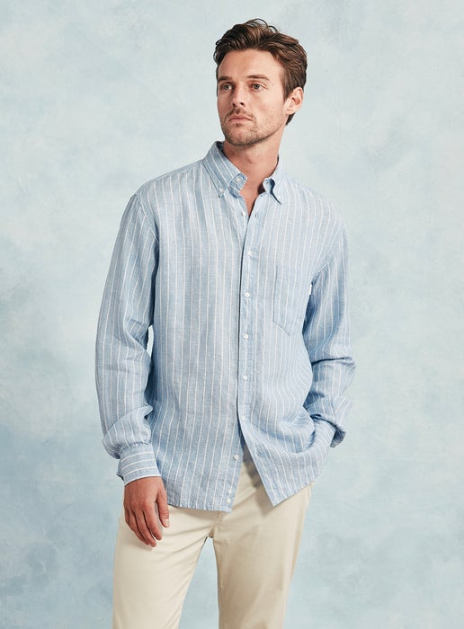 Working Style | Hector Blue & White Stripe Collection Shirt | Blue