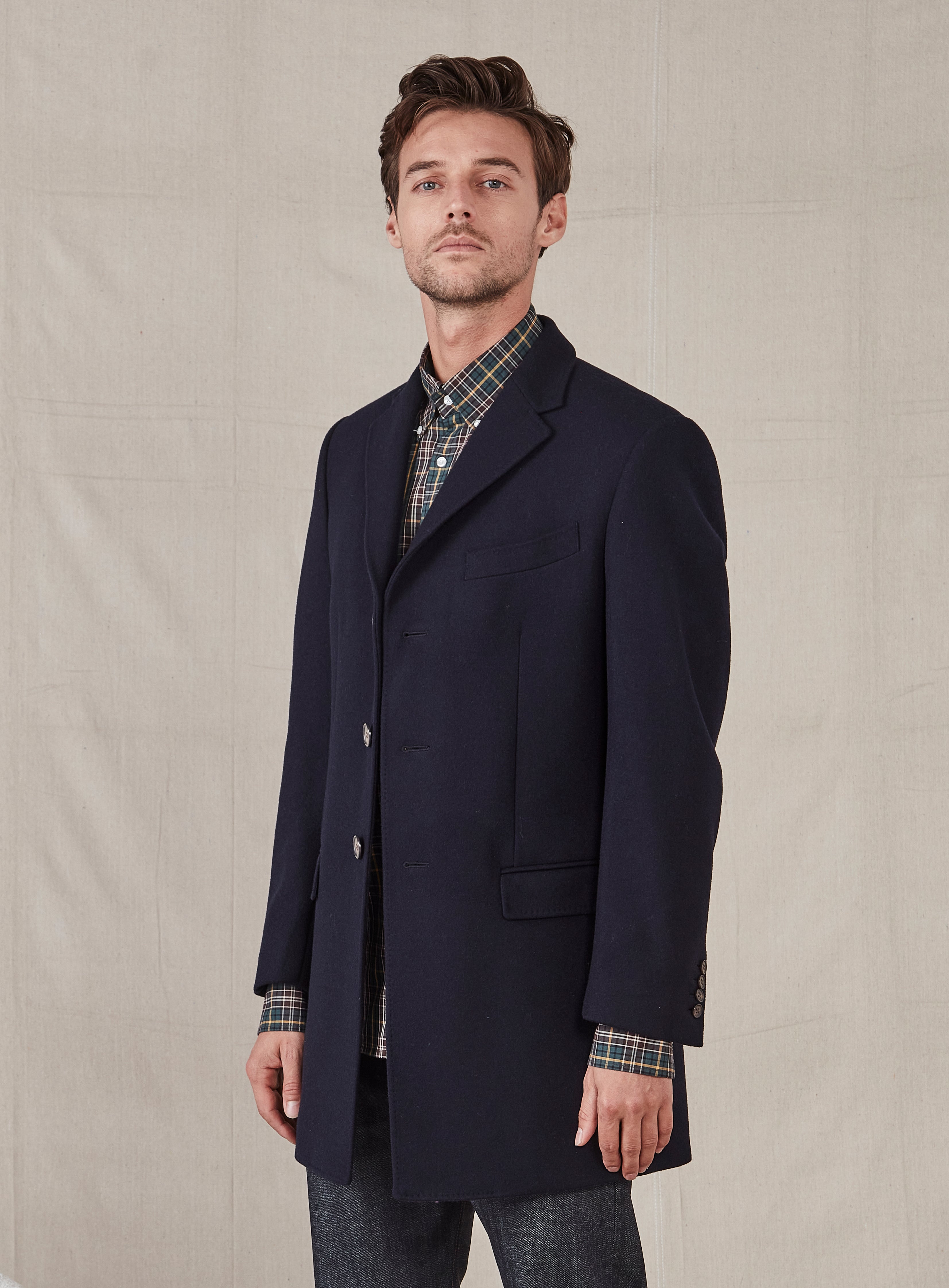Working Style Jeremy Navy Classic Overcoat Navy