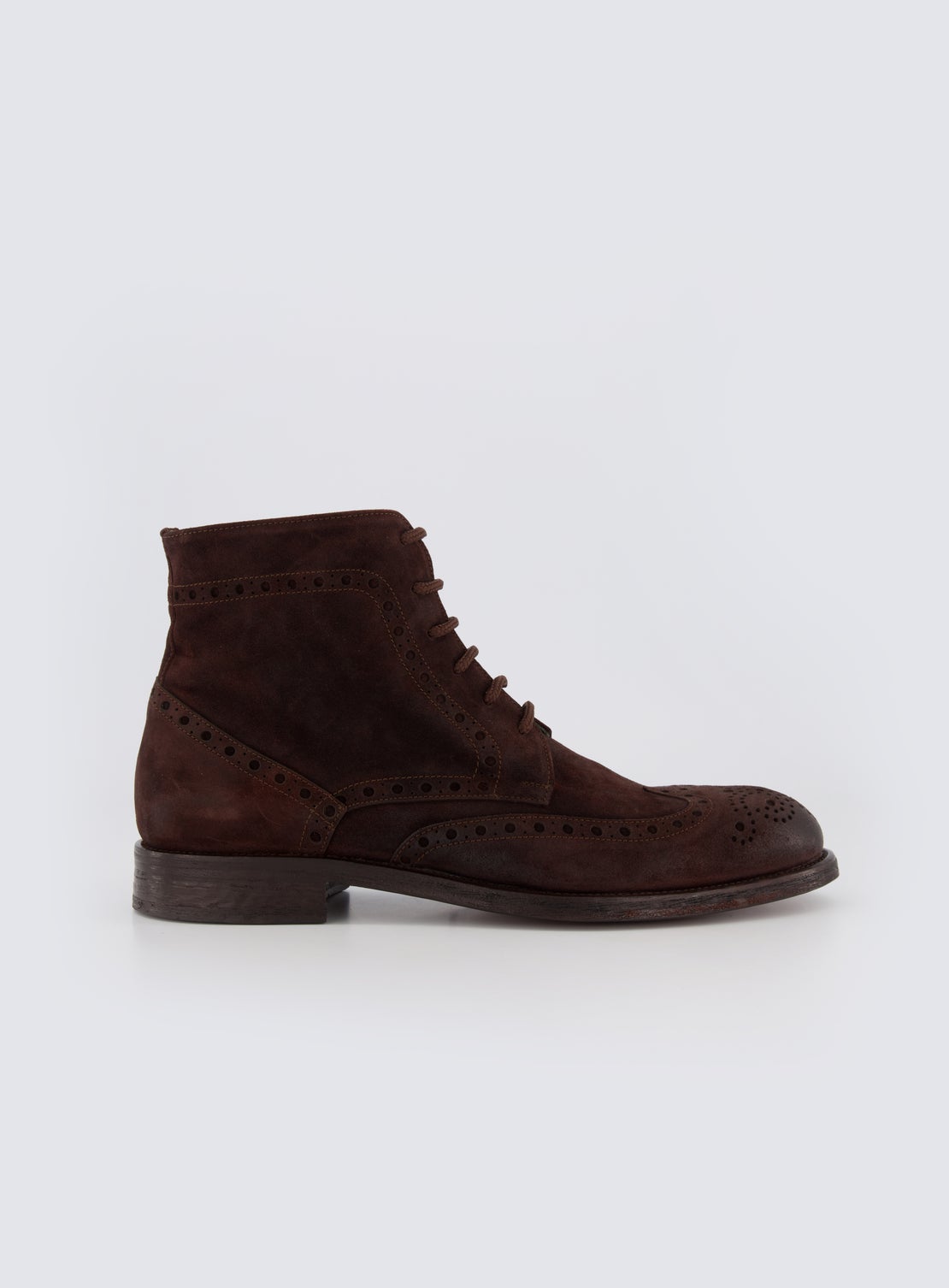 Johnson Brown Suede Lace Up Boot