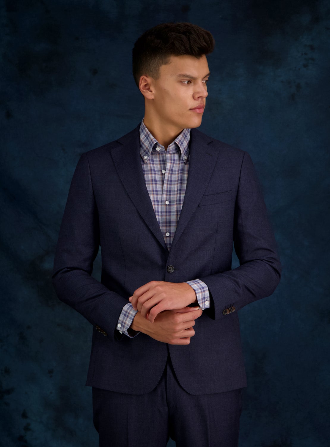 Mallory Navy Hopsack Suit