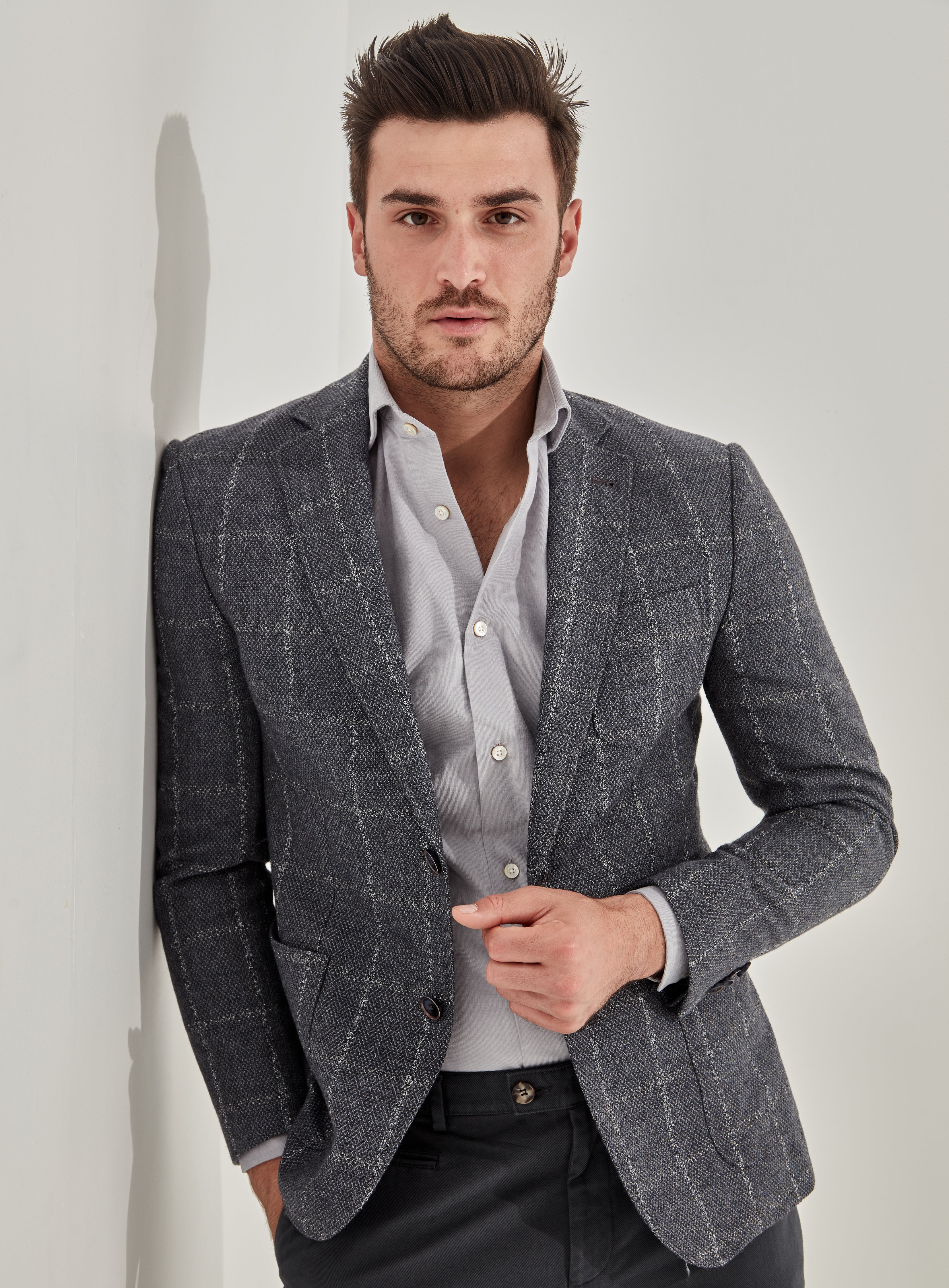 Grey check jacket clearance