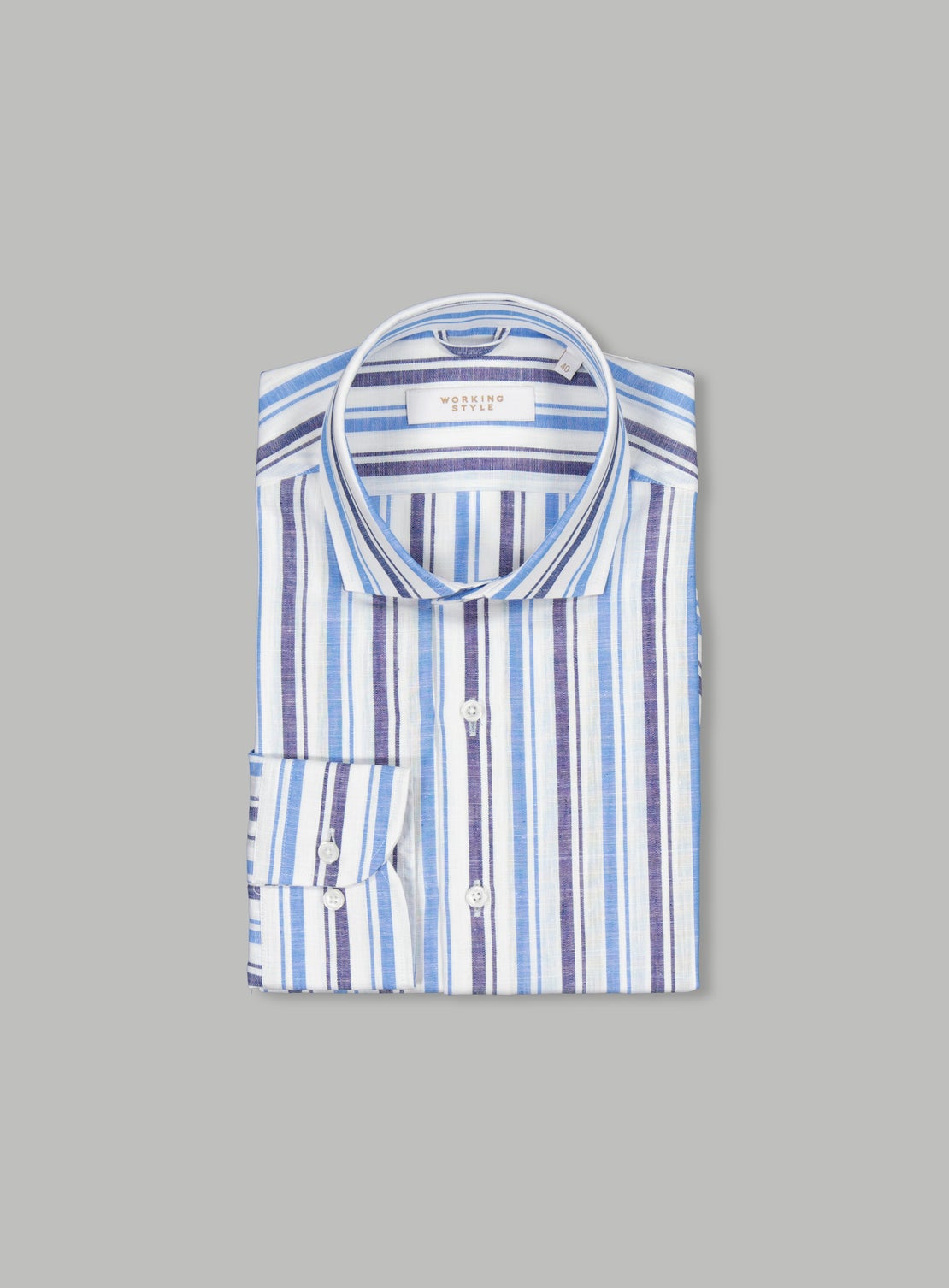 Nat Multi Stripe Linen Shirt