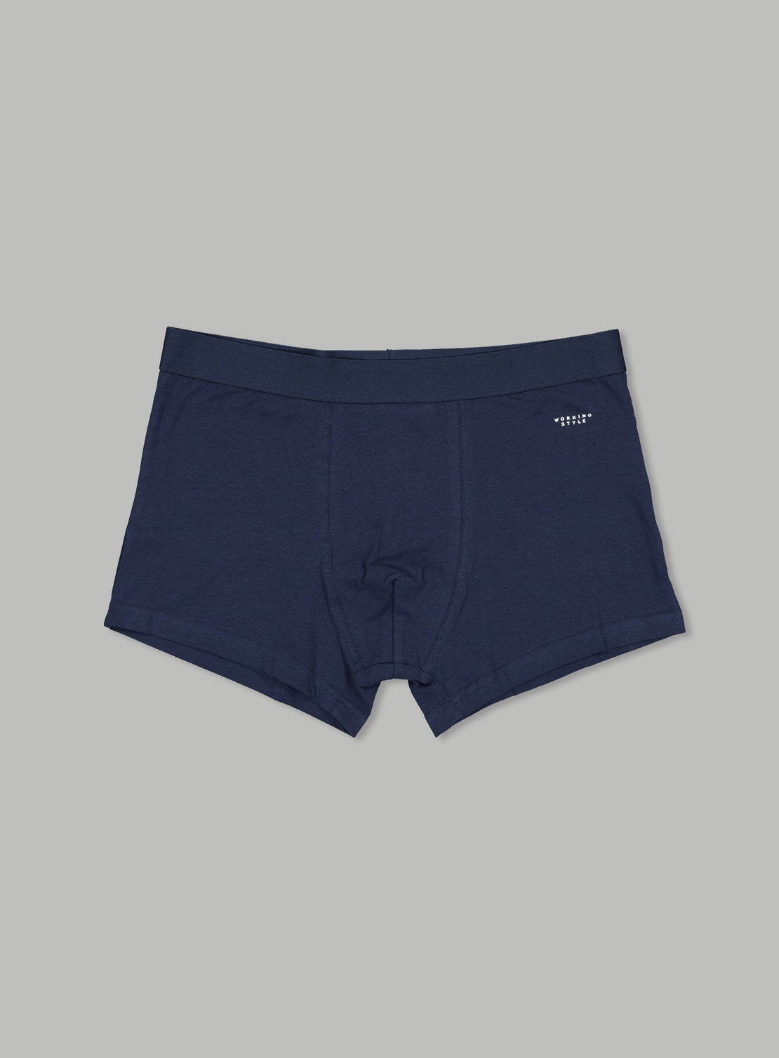 *Navy Cotton Fitted Trunks