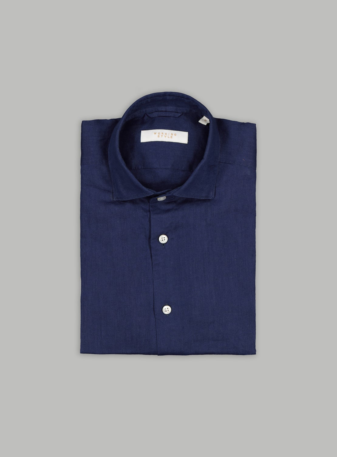 Navy Linen Short Sleeve Shirt