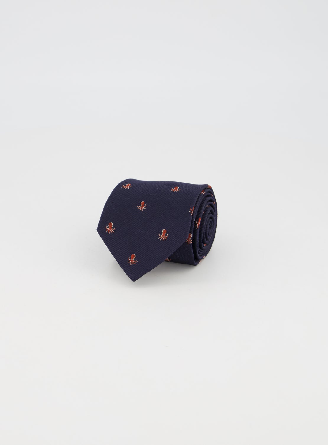Navy Twill With Octopus Tie