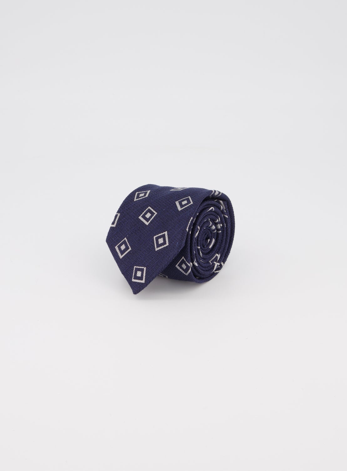 Navy with Silver and Blue Diamond Tie