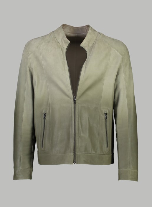 Working Style | Omar Khaki Leather Jacket | Green