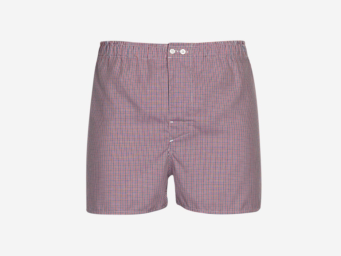 Red & Navy Check Boxer Short