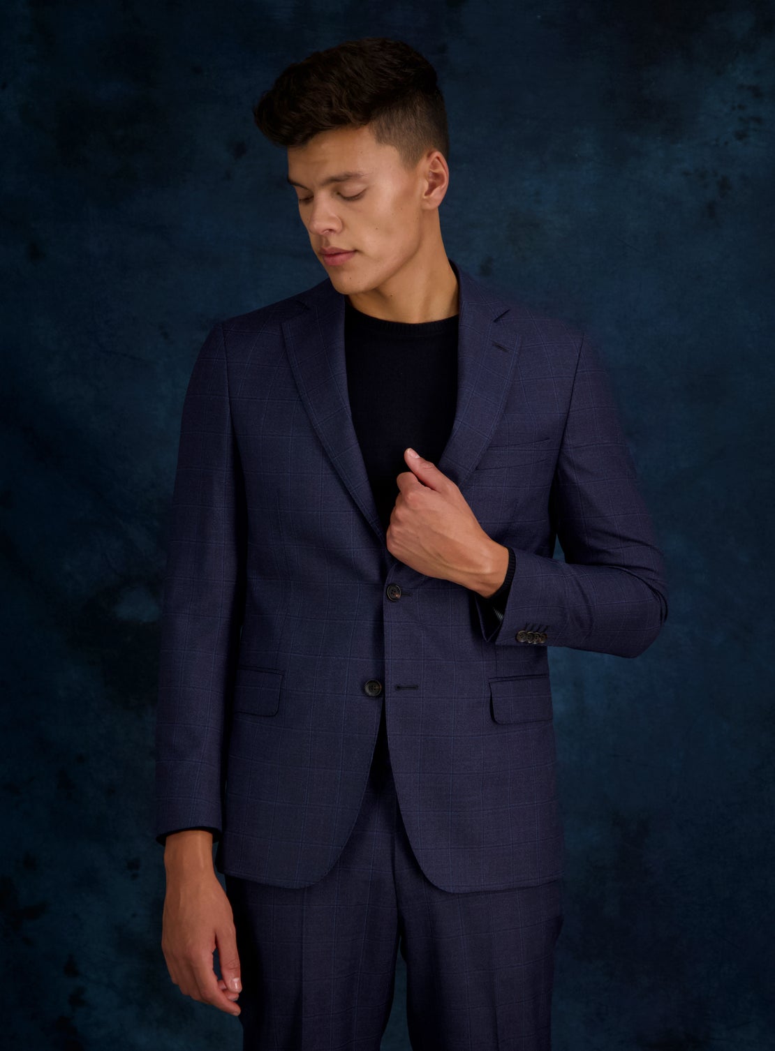 Spyros Blue POW Check Suit