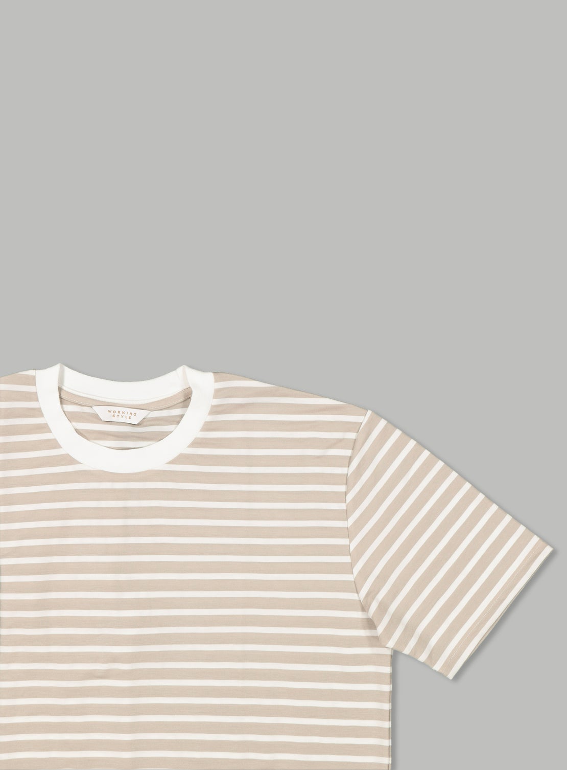 Taupe/White Stripe T-Shirt
