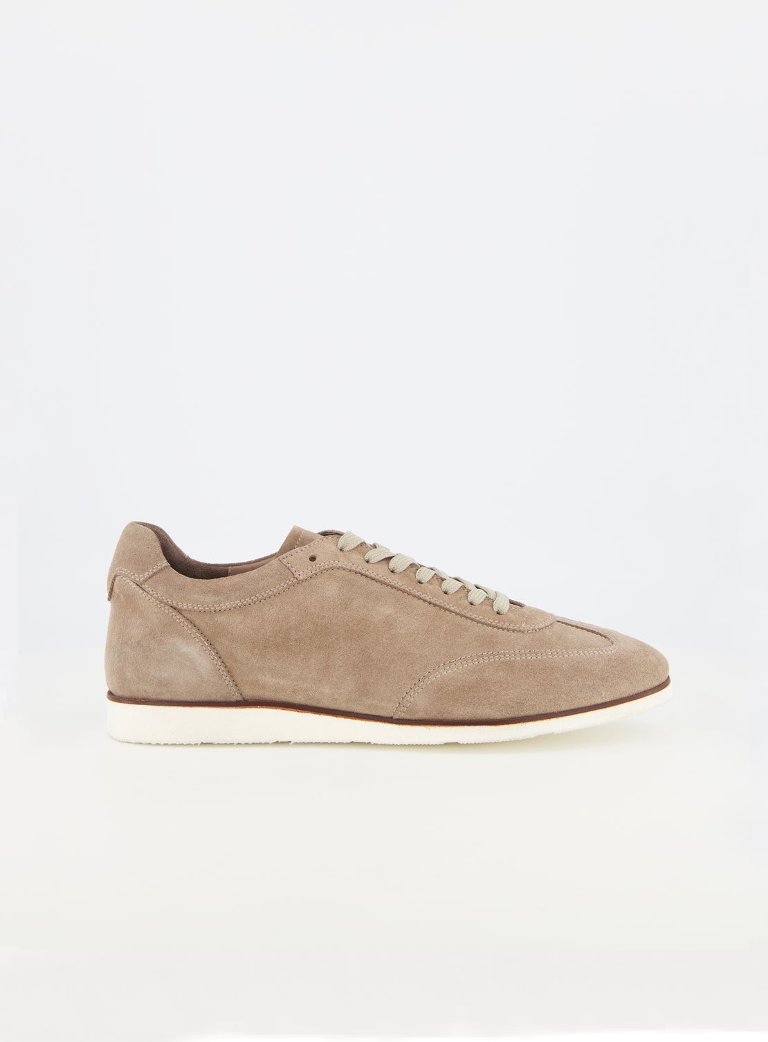 Taylor Khaki Suede Sneaker With White Sole