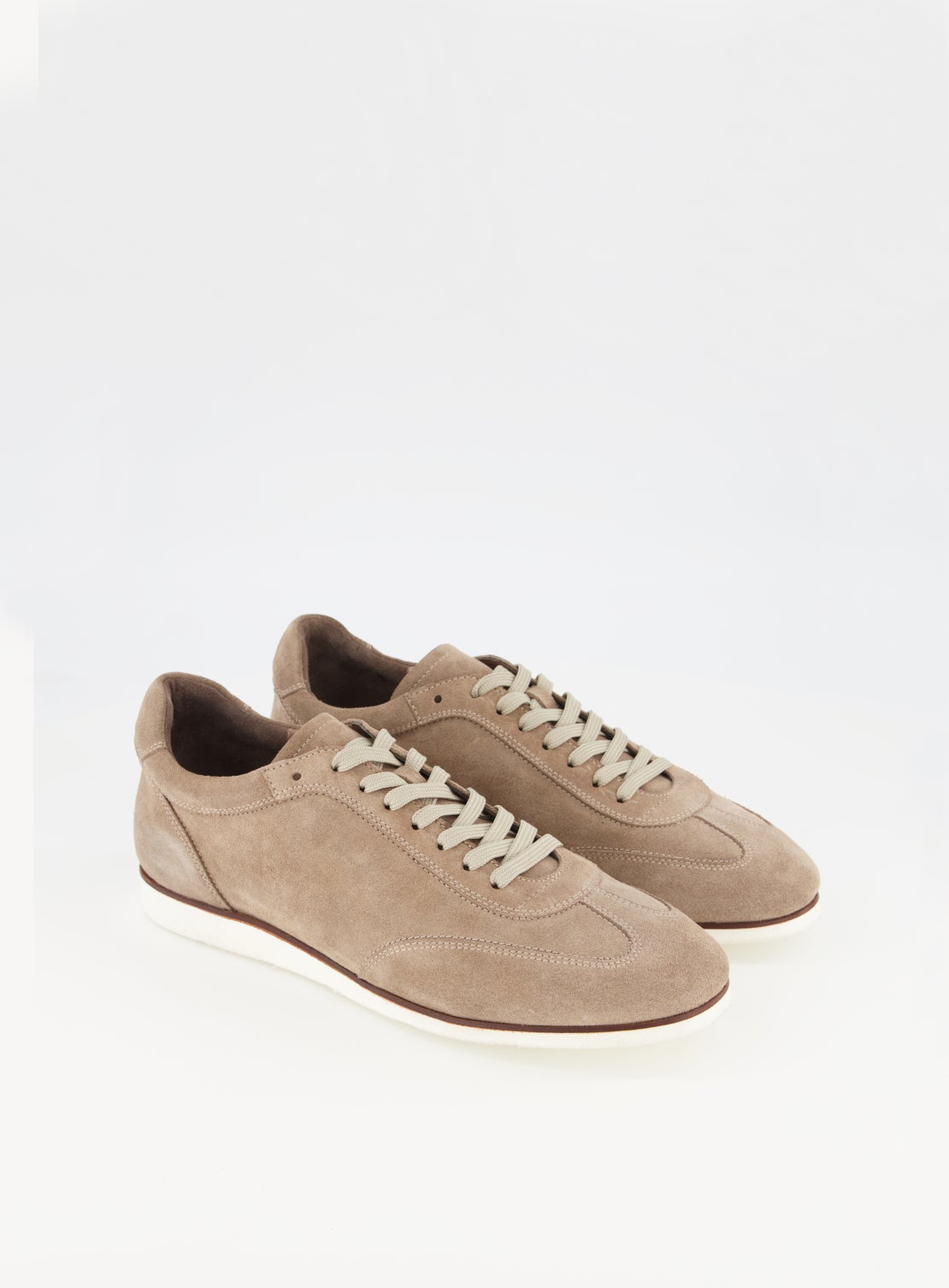 Taylor Khaki Suede Sneaker With White Sole
