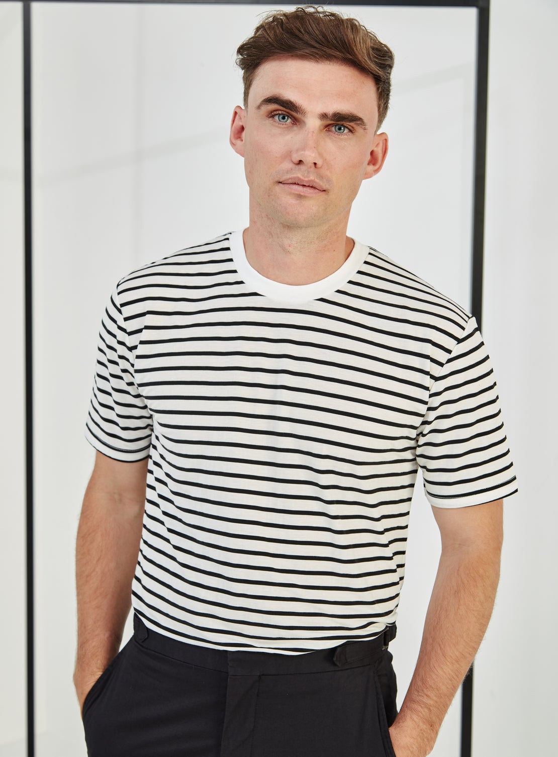 White/Black Stripe T-Shirt