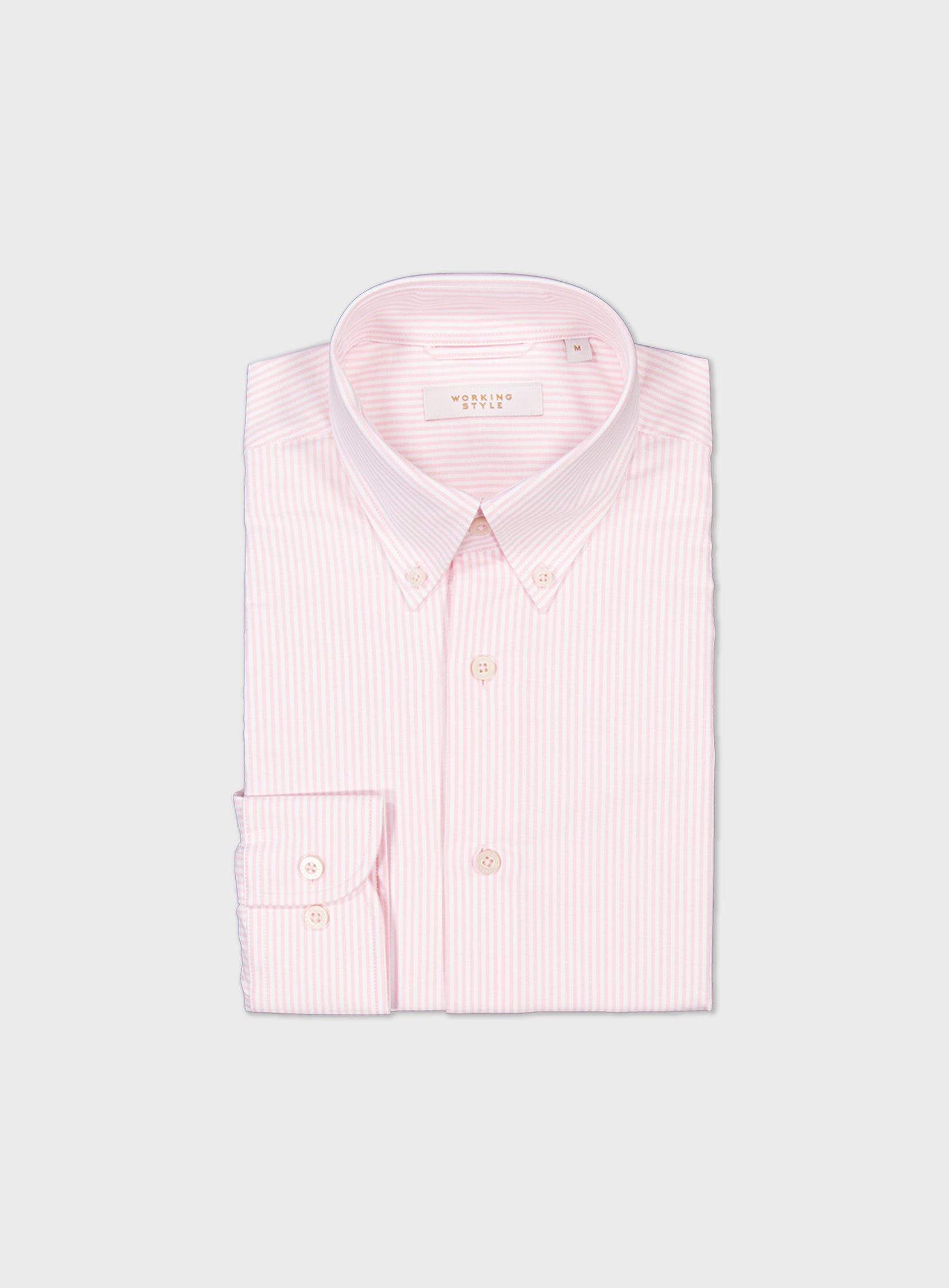Working Style Zane Oxford Stripe Essential Shirt Pink